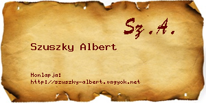 Szuszky Albert névjegykártya