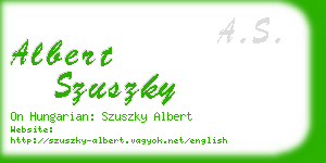 albert szuszky business card